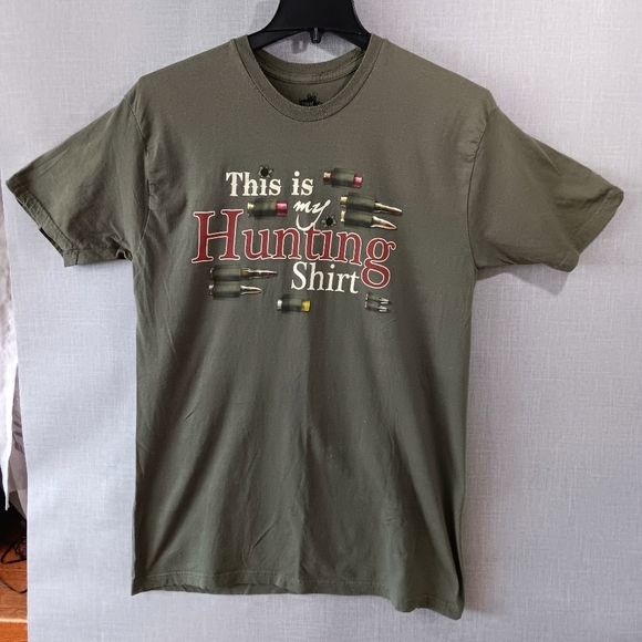 Hunting Shirt Men's XL tee Shirt Ammunition Bullets Green Pro 2nd Amendment - Picture 2 of 4